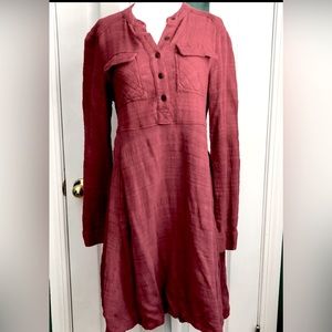 Anthropologie Holding Horses dress Wine Red Gauze w/ slip 8 M